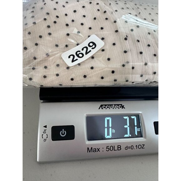 Sundance Silk Chiffon Polka Dot Ruffle Cap Sleeve Top Size Large Cream Coquette - Picture 11 of 11